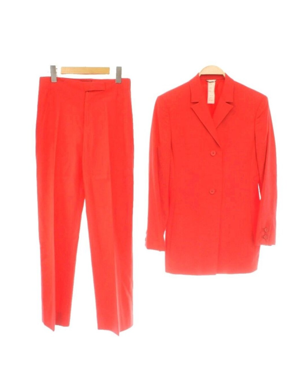Versace Set Tailored Jacket Pants Trousers Wool 40 Primaryred SS